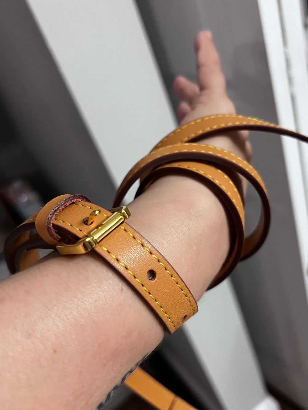 54” inches Leather Strap with Gold Buckle